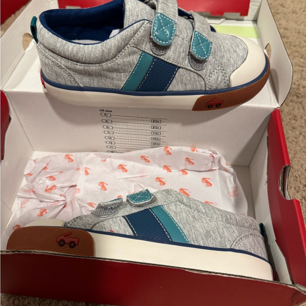 Gray and Blue Sneakers